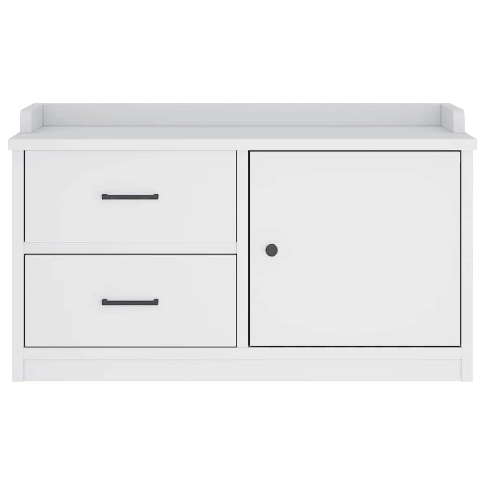 Produktbild för Hallbänk SANDNES vit 87x40x50 cm massiv trä furu