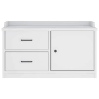 Produktbild för Hallbänk SANDNES vit 87x40x50 cm massiv trä furu