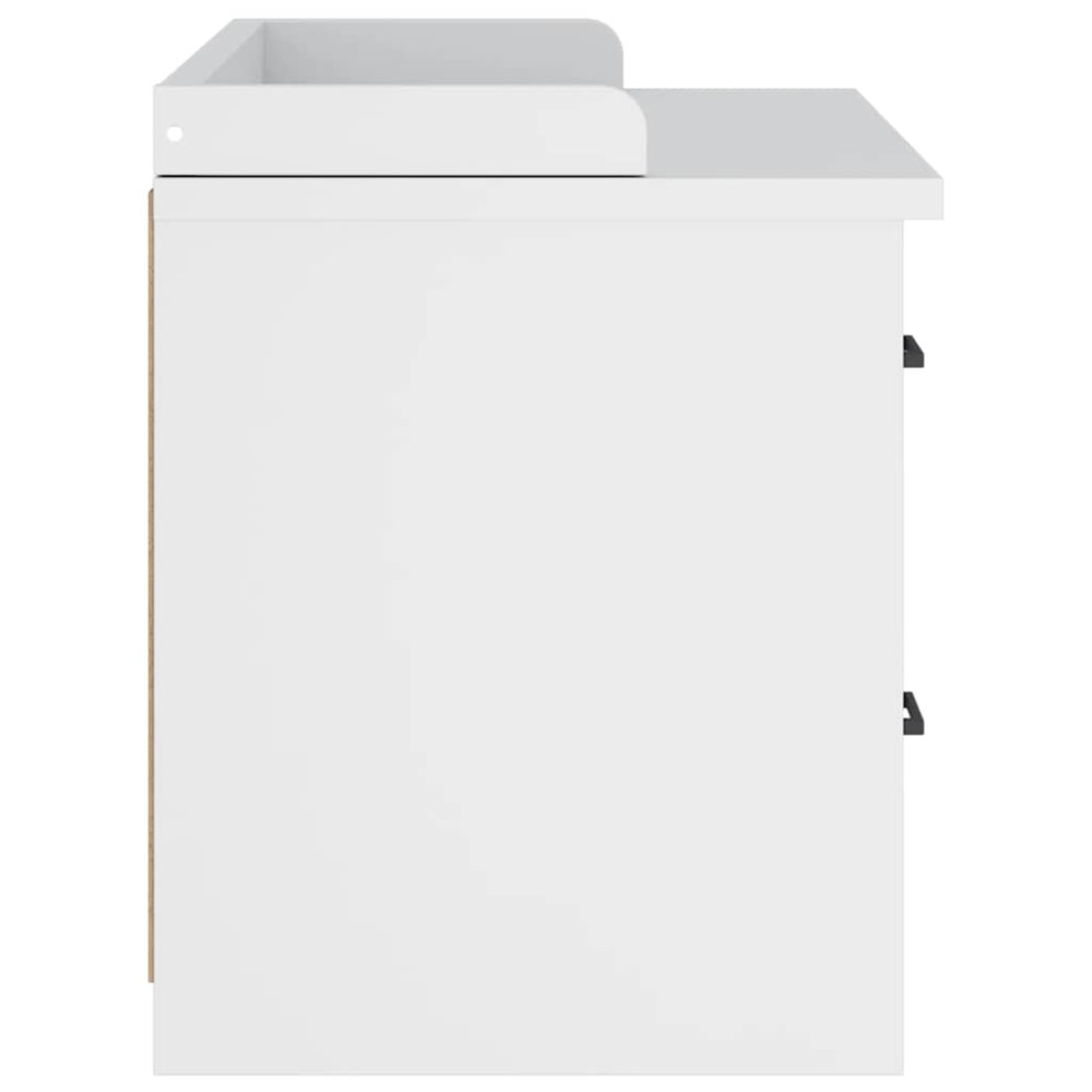 Produktbild för Hallbänk SANDNES vit 87x40x50 cm massiv trä furu