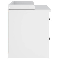 Produktbild för Hallbänk SANDNES vit 87x40x50 cm massiv trä furu
