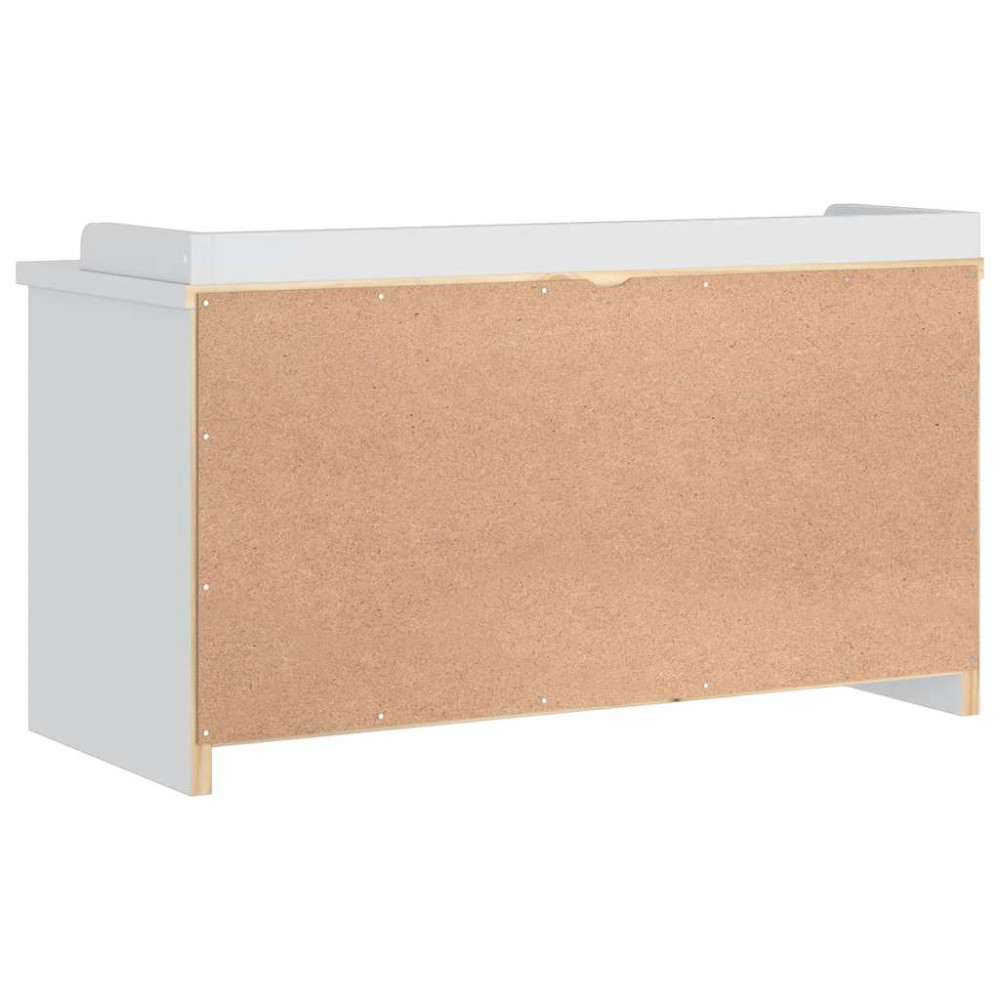 Produktbild för Hallbänk SANDNES vit 87x40x50 cm massiv trä furu