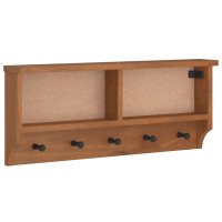 Produktbild för Vägghängd klädhängare SANDNES 87x12x35 cm massiv trä furu