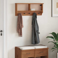 Produktbild för Vägghängd klädhängare SANDNES 87x12x35 cm massiv trä furu