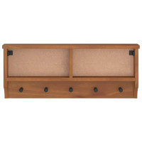 Produktbild för Vägghängd klädhängare SANDNES 87x12x35 cm massiv trä furu