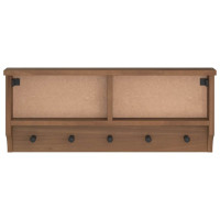Produktbild för Vägghängd klädhängare SANDNES 87x12x35 cm massiv trä furu