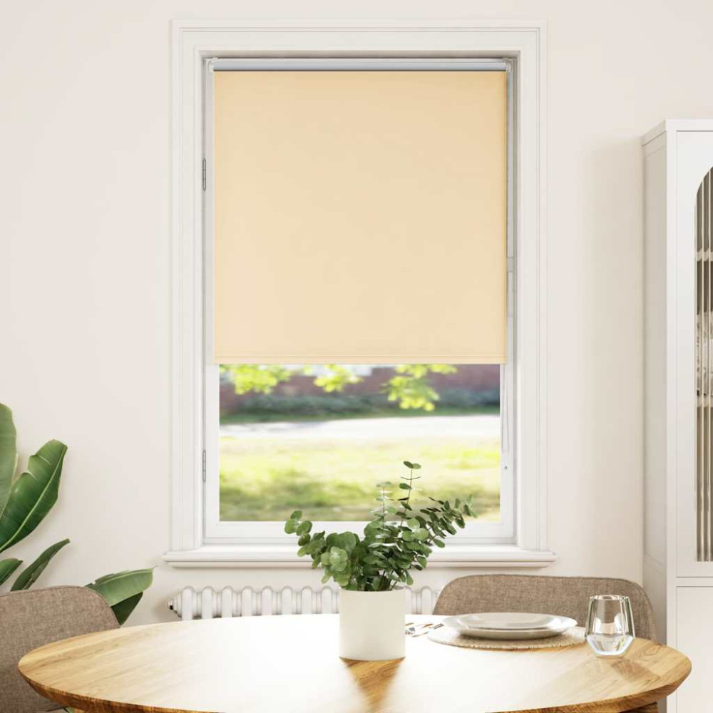 Produktbild för Rullgardin mörkläggningsbar beige 80x130 cm tyg bredd 75,7 cm