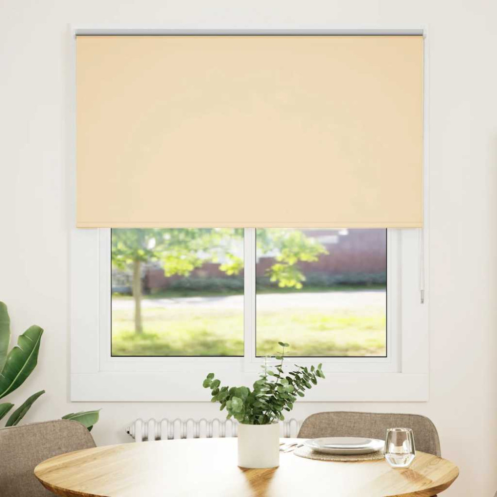 Produktbild för Rullgardin mörkläggningsbar beige 140x150 cm tyg bredd 136,6 cm