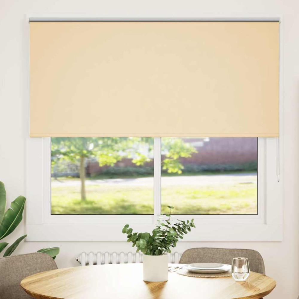 Produktbild för Rullgardin mörkläggningsbeige 145x150 cm tyg bredd 141,6 cm