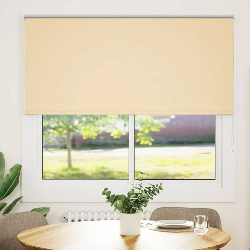 Produktbild för Rullgardin mörkläggningsbeige 165x175 cm tyg bredd 161,6 cm
