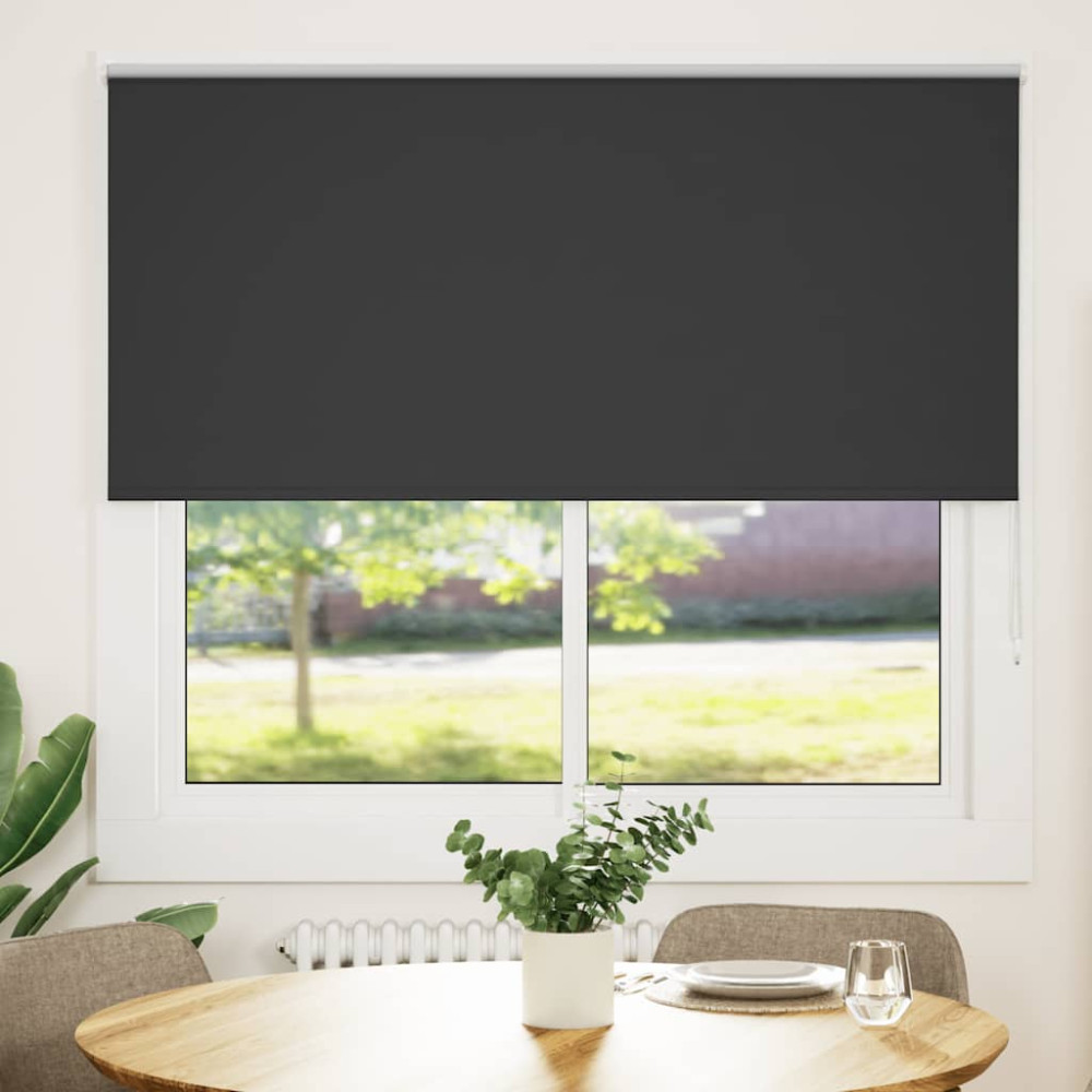 Produktbild för Rullgardin mörkläggning svart 155x150 cm tyg bredd 151,6 cm