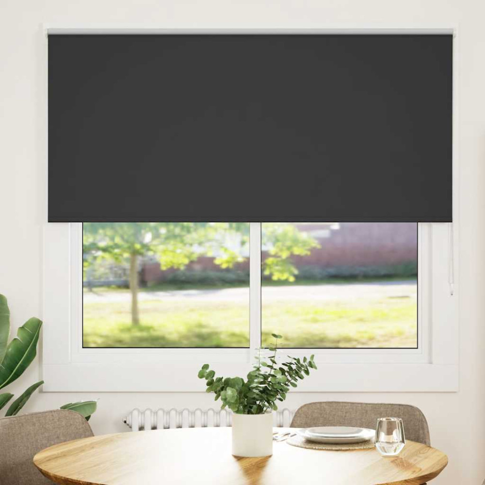 Produktbild för Rullgardin mörkläggning svart 160x150 cm tyg bredd 156,6 cm
