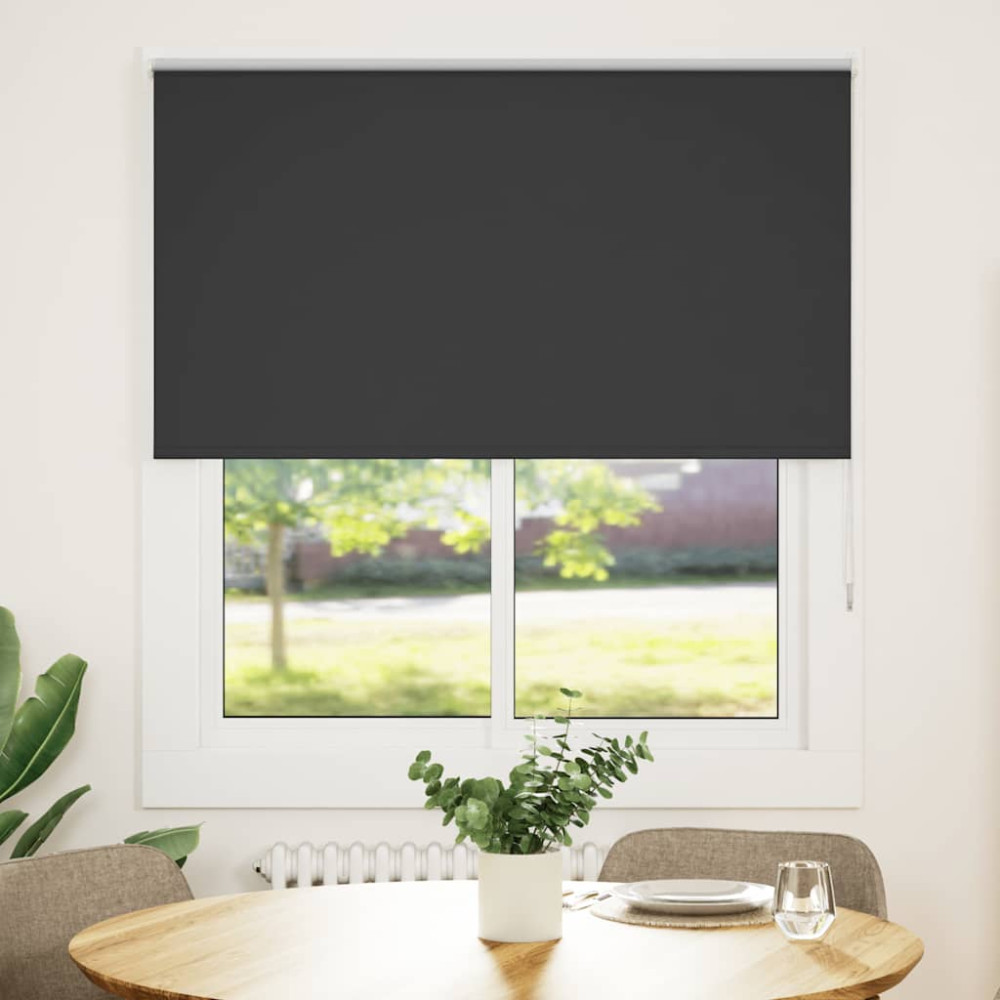 Produktbild för Rullgardin mörkläggning svart 140x175 cm tyg bredd 136,6 cm