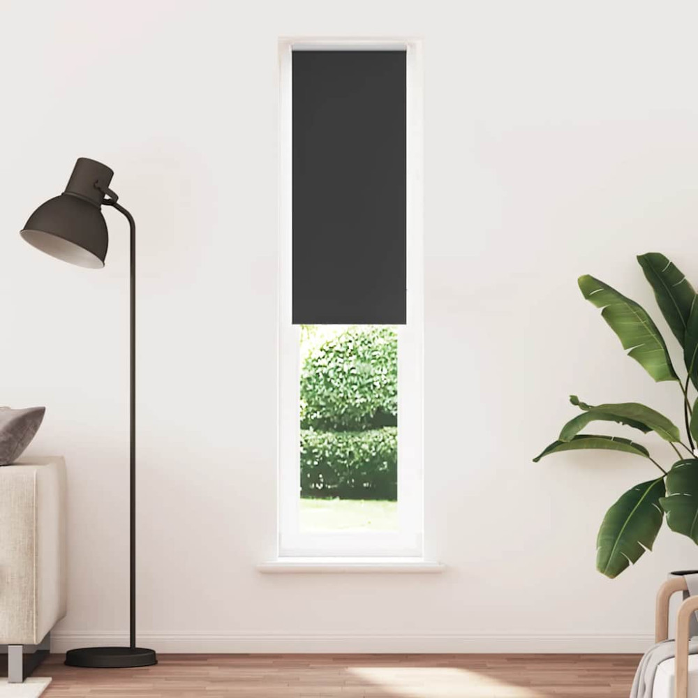 Produktbild för Rullgardin mörkläggning svart 50x230 cm tyg bredd 45,7 cm