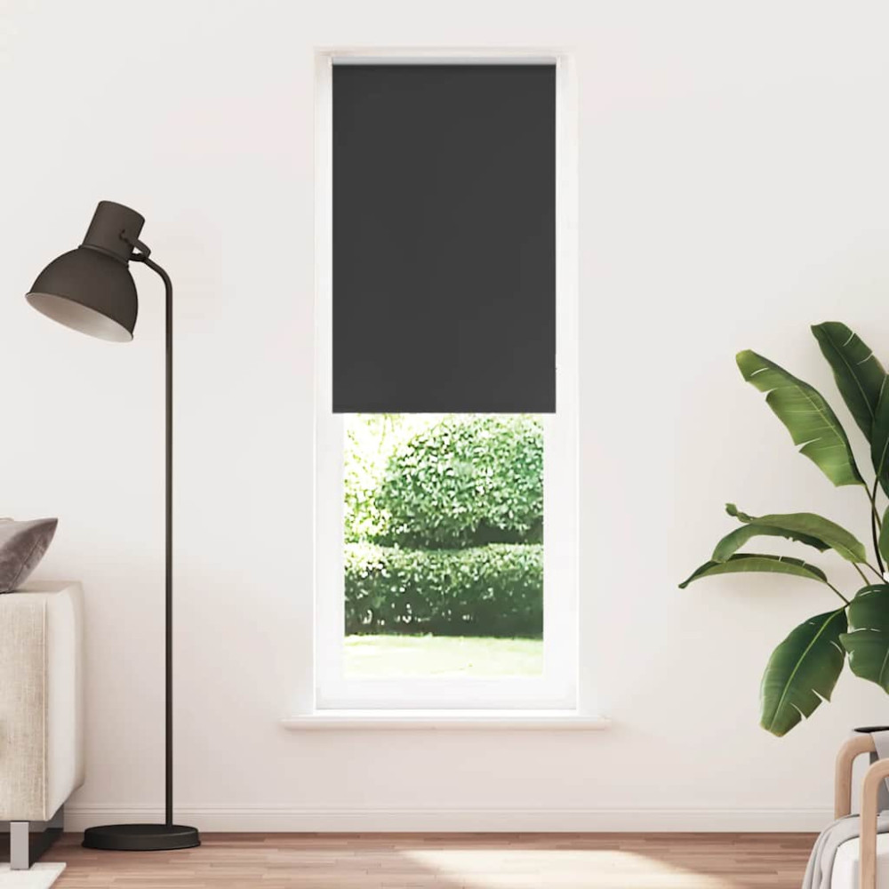 Produktbild för Rullgardin mörkläggning svart 80x230 cm tyg bredd 75,7 cm