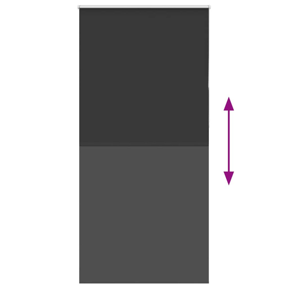 Produktbild för Rullgardin mörkläggning svart 90x230 cm tyg bredd 85,7 cm