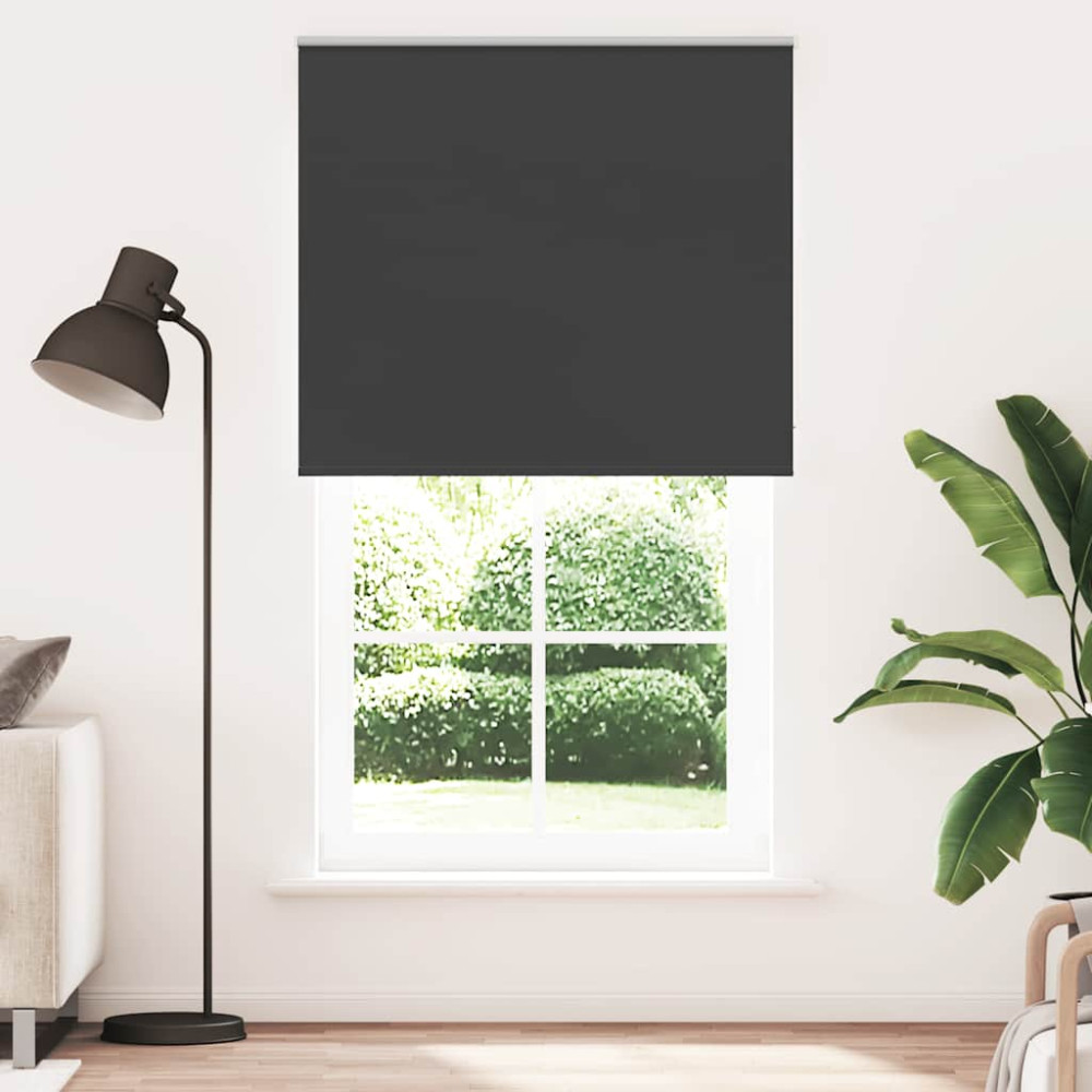Produktbild för Rullgardin mörkläggning svart 125x230 cm tyg bredd 121,6 cm