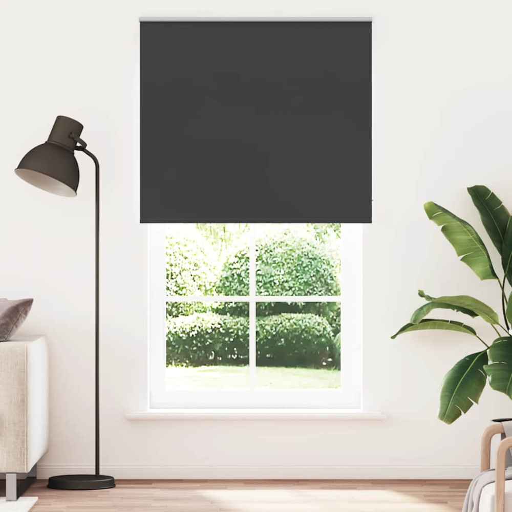 Produktbild för Rullgardin mörkläggning svart 140x230 cm tyg bredd 136,6 cm
