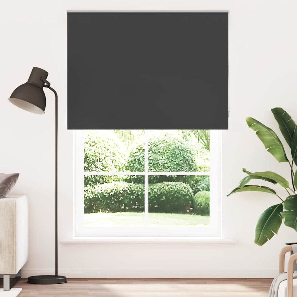 Produktbild för Rullgardin mörkläggning svart 150x230 cm tyg bredd 146,6 cm