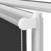 Produktbild för Rullgardin mörkläggning svart 150x230 cm tyg bredd 146,6 cm