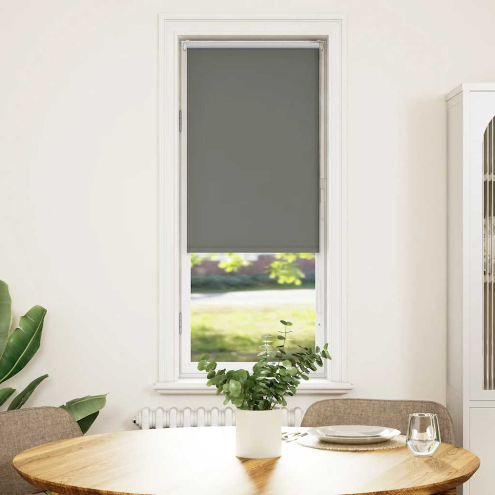 Produktbild för Rullgardin mörkläggning grå 60x130 cm tyg bredd 55,7 cm
