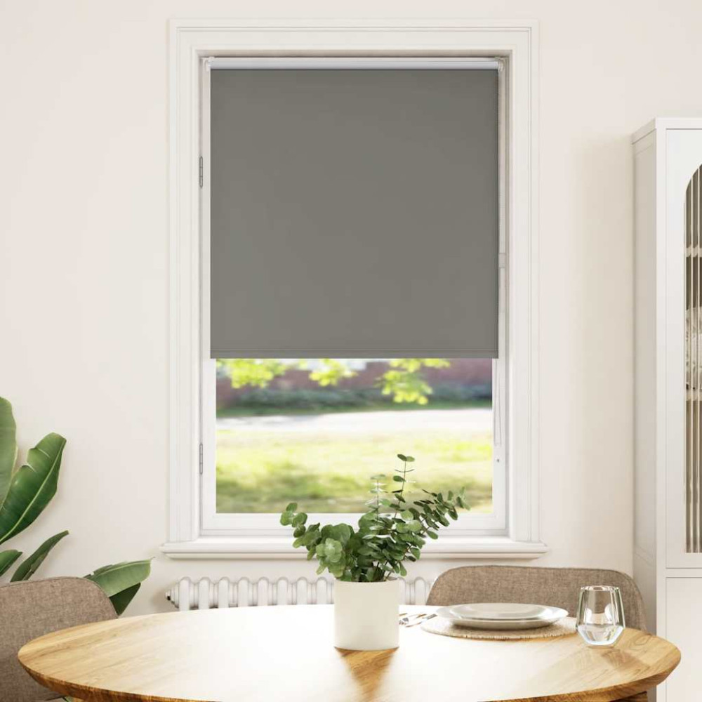 Produktbild för Rullgardin mörkläggning grå 85x130 cm tyg bredd 80,7 cm