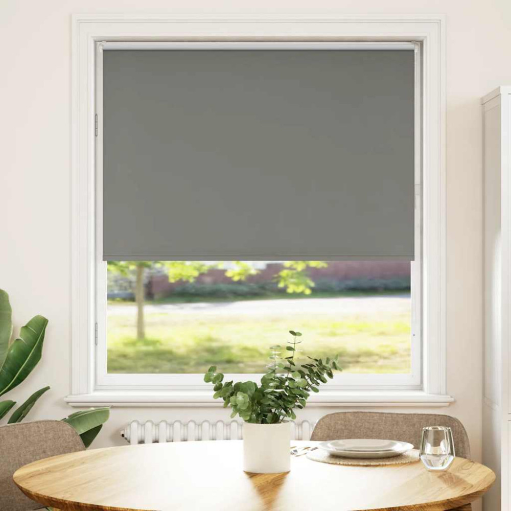Produktbild för Rullgardin mörkläggning grå 115x130 cm tyg bredd 110,7 cm