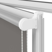 Produktbild för Rullgardin mörkläggning grå 140x130 cm tyg bredd 136,6 cm