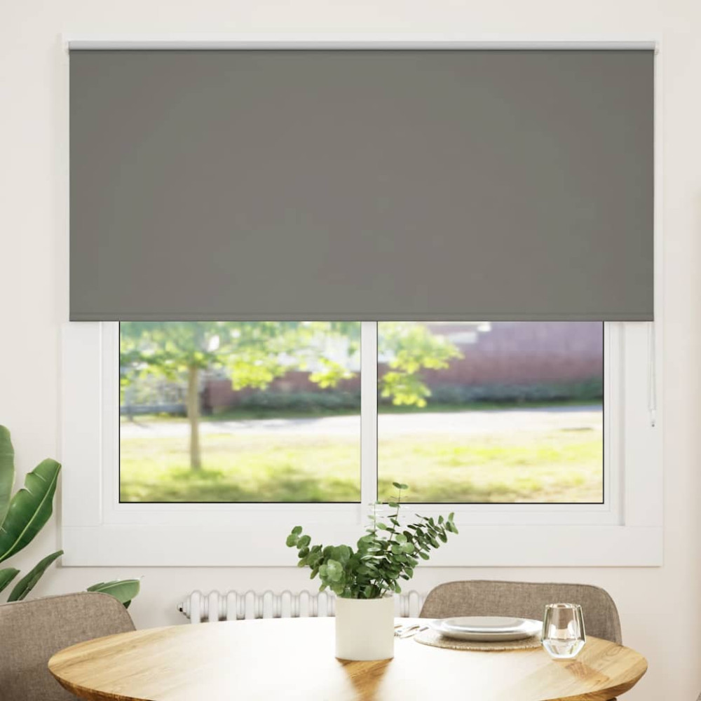 Produktbild för Rullgardin mörkläggning grå 145x130 cm tyg bredd 141,6 cm
