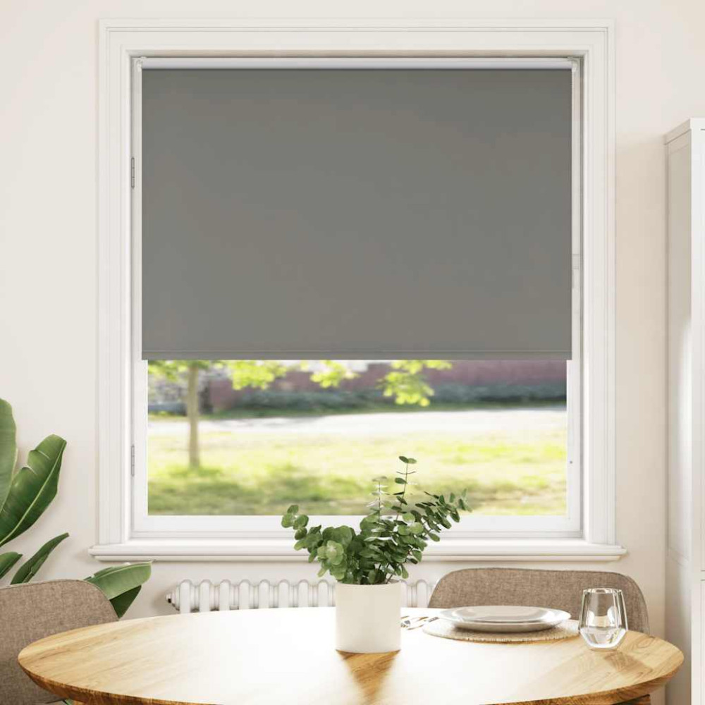 Produktbild för Rullgardin mörkläggning grå 110x150 cm tyg bredd 105,7 cm