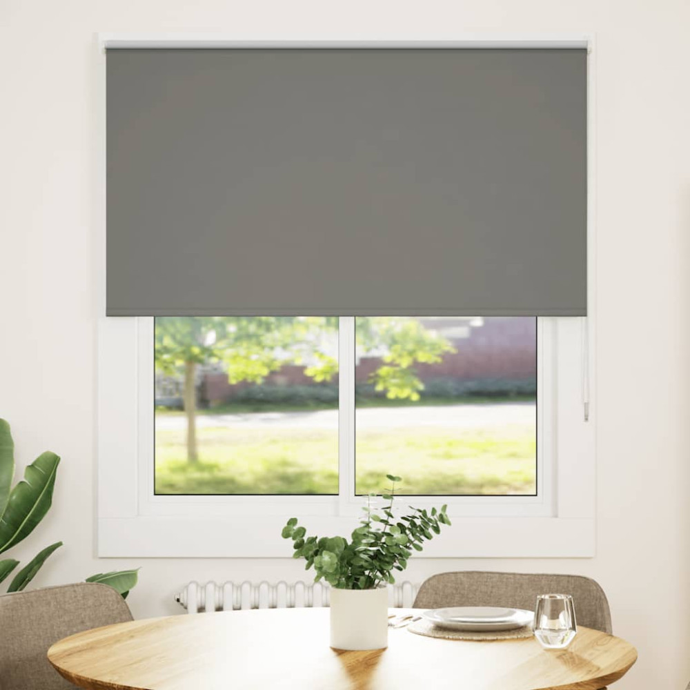 Produktbild för Rullgardin mörkläggning grå 120x150 cm tyg bredd 116,6 cm