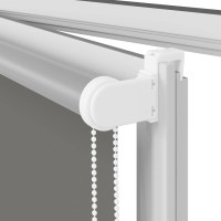 Produktbild för Rullgardin mörkläggning grå 160x150 cm tyg bredd 156,6 cm