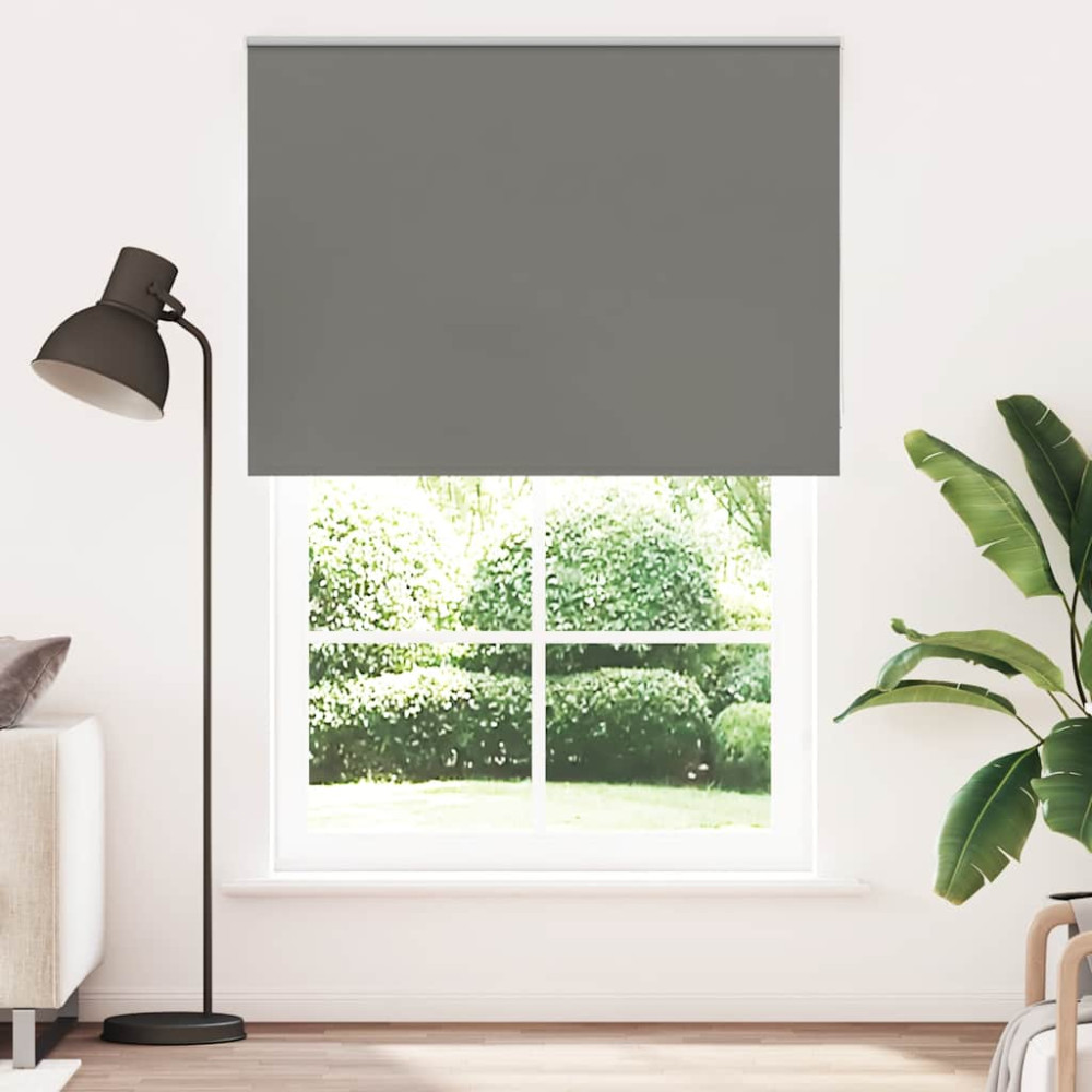 Produktbild för Rullgardin mörkläggning grå 150x230 cm tyg bredd 146,6 cm