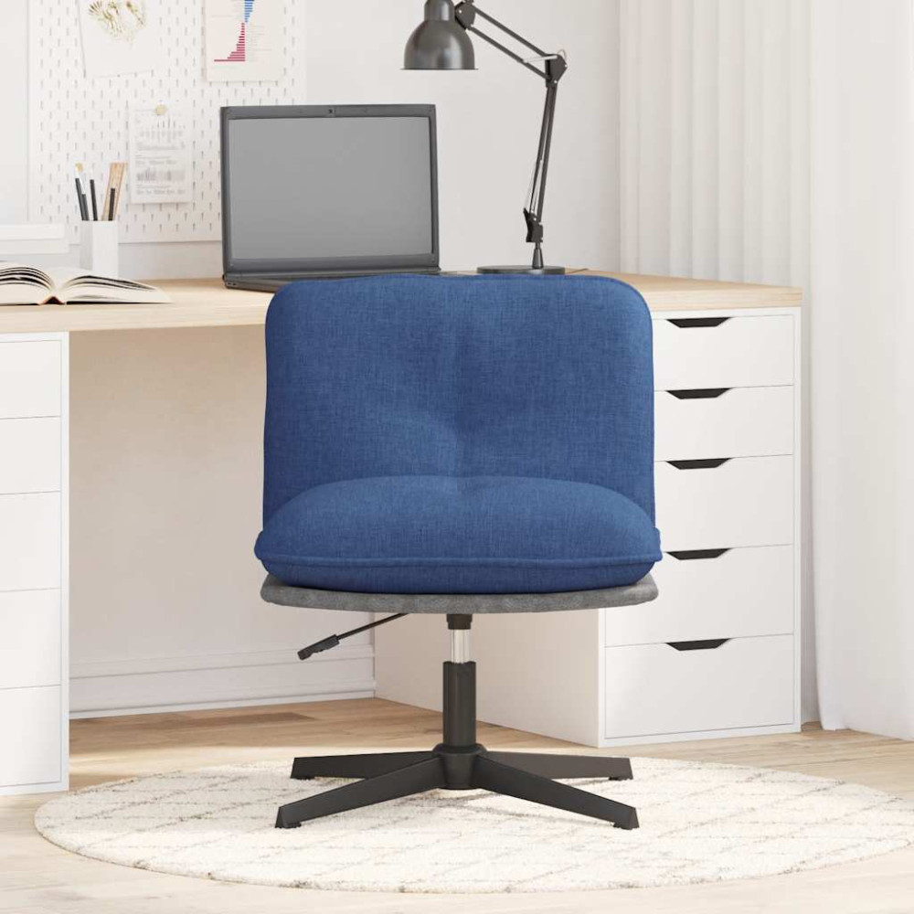 Produktbild för Snurrbar kontorsstol blå tyg
