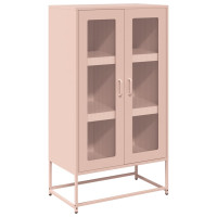 Produktbild för Highboard rosa 68x39x123 cm stål