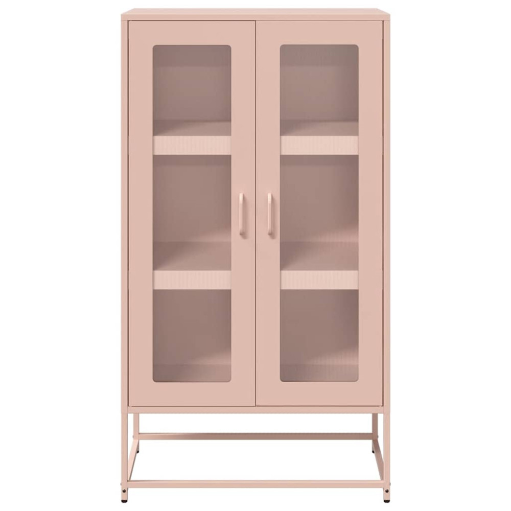 Produktbild för Highboard rosa 68x39x123 cm stål