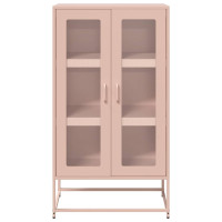 Produktbild för Highboard rosa 68x39x123 cm stål