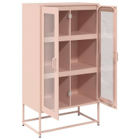 Produktbild för Highboard rosa 68x39x123 cm stål
