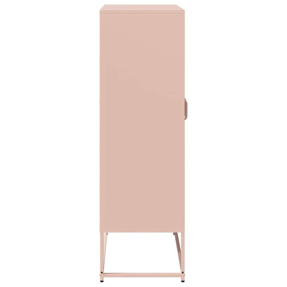 Produktbild för Highboard rosa 68x39x123 cm stål