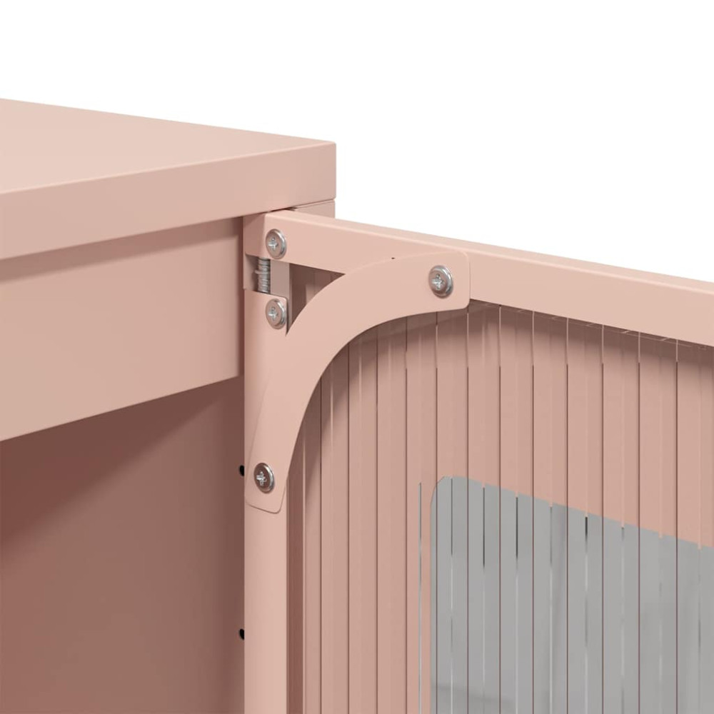 Produktbild för Highboard rosa 68x39x123 cm stål