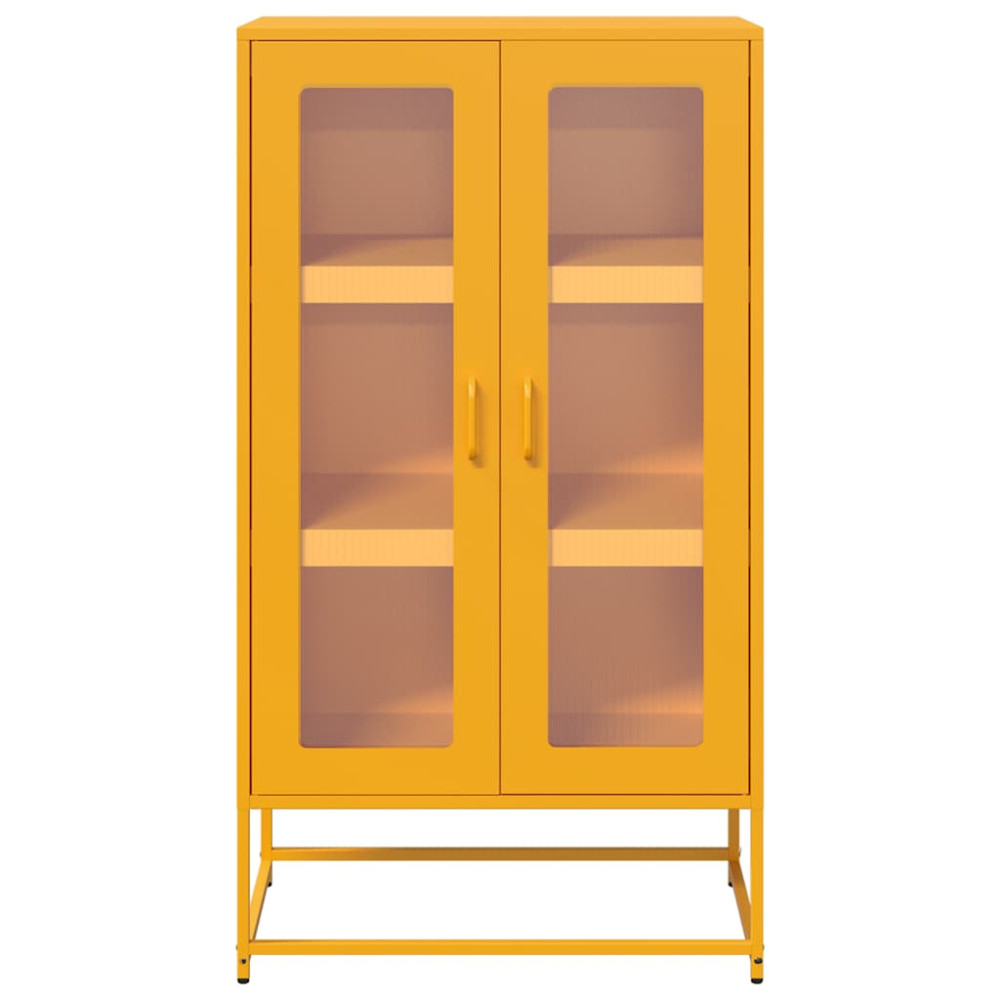 Produktbild för Hög stol senapsgul 68x39x123 cm stål