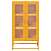 Produktbild för Hög stol senapsgul 68x39x123 cm stål