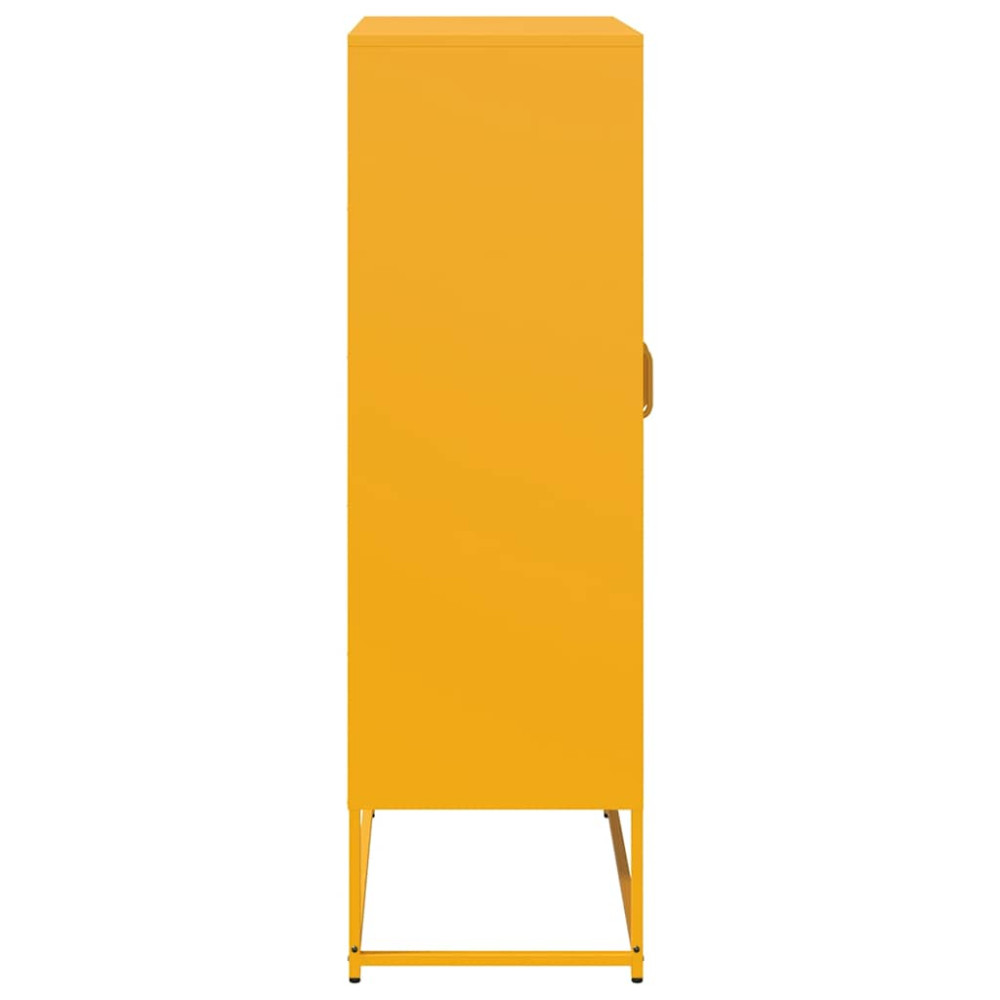 Produktbild för Hög stol senapsgul 68x39x123 cm stål
