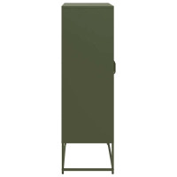 Produktbild för Highboard olivgrön 68x39x123 cm stål