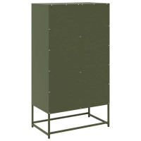 Produktbild för Highboard olivgrön 68x39x123 cm stål