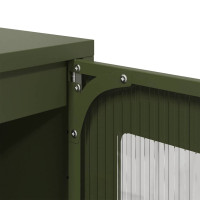 Produktbild för Highboard olivgrön 68x39x123 cm stål