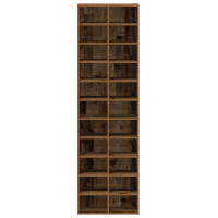 Produktbild för Skoskåp gammalt trä 54x34x183 cm konstruerat trä