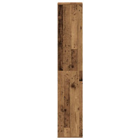 Produktbild för Skoskåp gammalt trä 54x34x183 cm konstruerat trä