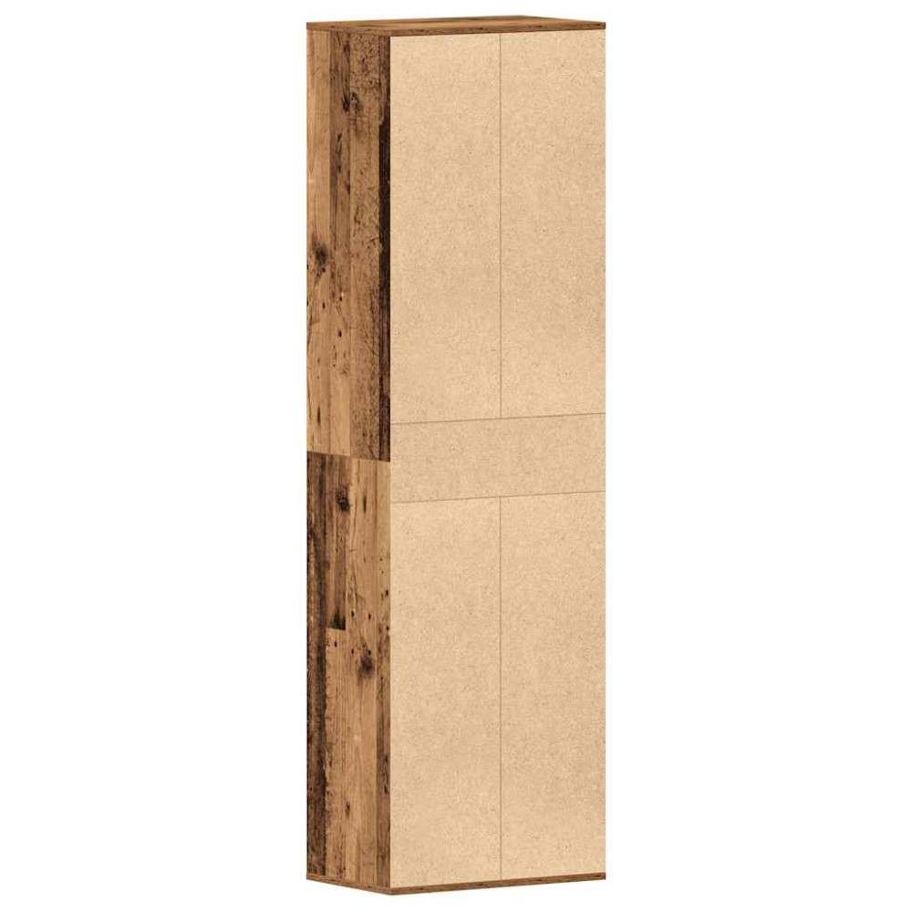 Produktbild för Skoskåp gammalt trä 54x34x183 cm konstruerat trä