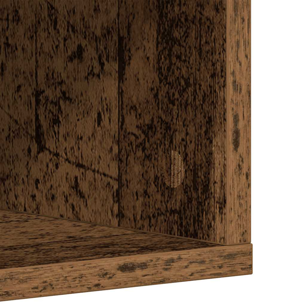 Produktbild för Skoskåp gammalt trä 54x34x183 cm konstruerat trä