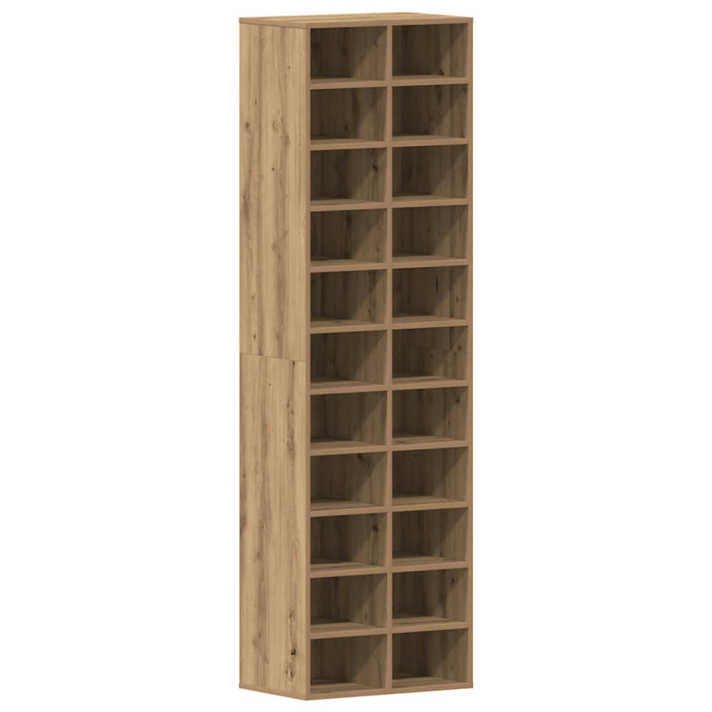 Produktbild för Skoskåp hantverksmässig ek 54x34x183 cm konstruerat trä